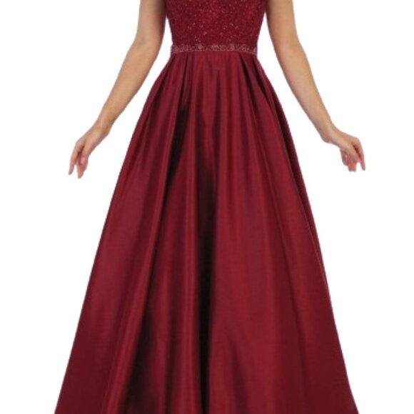 May Queen RQ7744 Prom Dress Red Size 10 - Picture 4 of 6